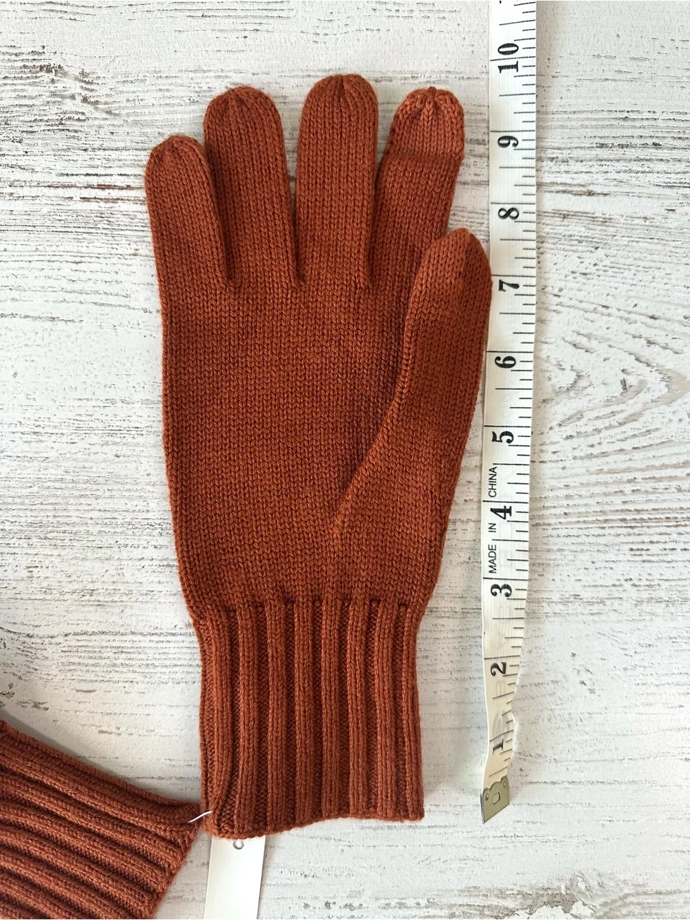 NWT MADEWELL 100% Wool Knit Texting Gloves in Faded Rust